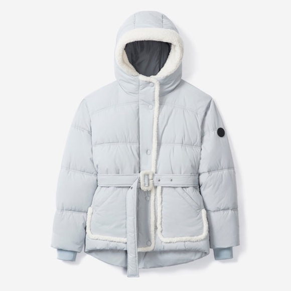 NWT Noize Vegan Aberdeen Mid-Length Puffer Winter Jacket in Sky Blue - Picture 5 of 16